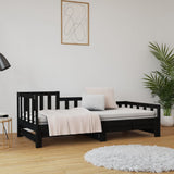 Pull-out Day Bed without Mattress Black 2x(90x190) cm - Top-Down View