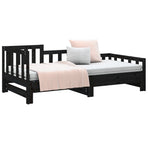 Pull-out Day Bed without Mattress Black 90x190 cm