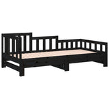 Pull-out Day Bed without Mattress Black 2x(90x190) cm - Low Angle