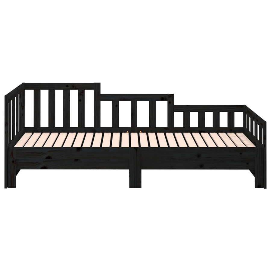 Pull-out Day Bed without Mattress Black 90x190 cm