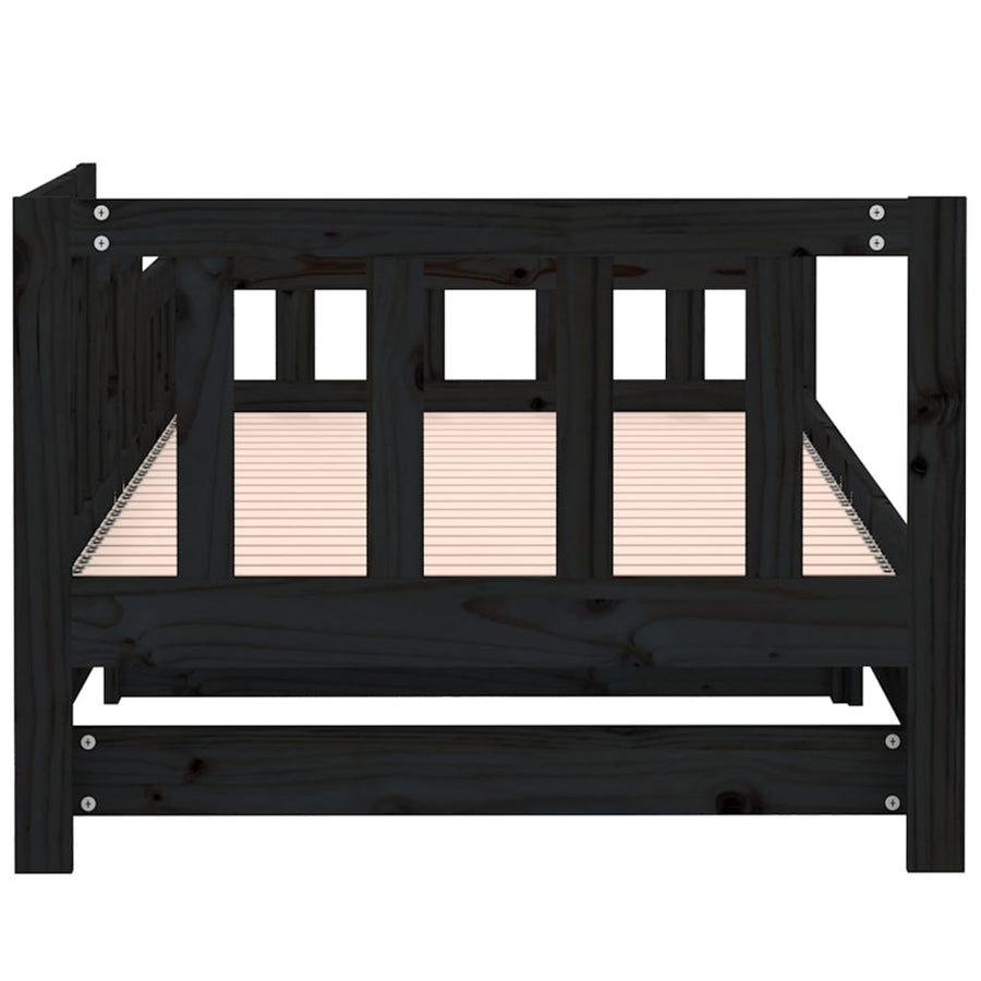 Pull-out Day Bed without Mattress Black 90x190 cm
