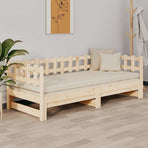 Pull-out Day Bed without Mattress 2x(90x190) cm Solid Wood Pine