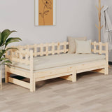 Pull-out Day Bed without Mattress 2x(90x190) cm Solid Wood Pine - Top-Down View