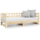 Pull-out Day Bed without Mattress 2x(90x190) cm Solid Wood Pine - 45-Degree Angle