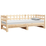 Pull-out Day Bed without Mattress 2x(90x190) cm Solid Wood Pine - Low Angle