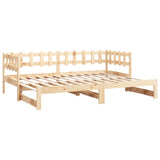 Pull-out Day Bed without Mattress 2x(90x190) cm Solid Wood Pine - Extra Image