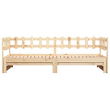 Pull-out Day Bed without Mattress 2x(90x190) cm Solid Wood Pine - Extra Image