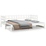 Pull-out Day Bed without Mattress White 2x(90x190) cm - Front View