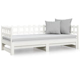 Pull-out Day Bed without Mattress White 2x(90x190) cm - 45-Degree Angle