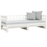 Pull-out Day Bed without Mattress White 2x(90x190) cm - Rear View
