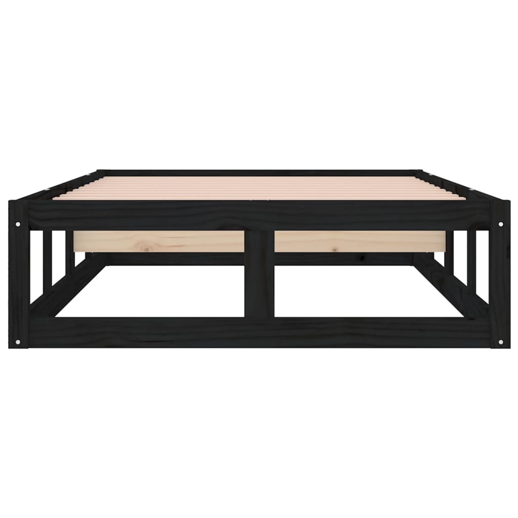 Bed Frame without Mattress Black 100x200 cm Solid Wood