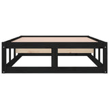 Bed Frame without Mattress Black 100x200 cm Solid Wood - 45-Degree Angle
