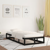 Bed Frame without Mattress Black 100x200 cm Solid Wood