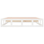 Bed Frame without Mattress White 137x187 cm Double Solid Wood