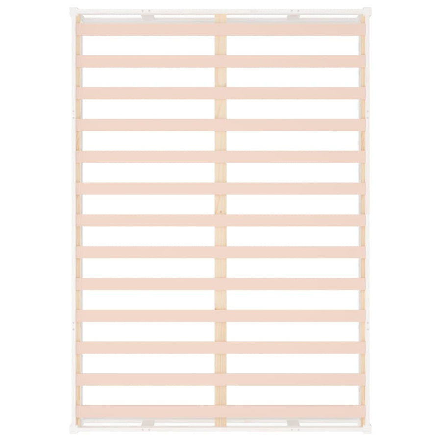 Bed Frame without Mattress White 137x187 cm Double Solid Wood
