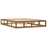 Bed Frame without Mattress Honey Brown 137x187 cm Double Solid Wood - Top-Down View