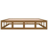 Bed Frame without Mattress Honey Brown 137x187 cm Double Solid Wood - 45-Degree Angle