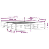 Bed Frame without Mattress Honey Brown 137x187 cm Double Solid Wood - Extra Image