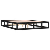 Bed Frame without Mattress Black 137x187 cm Double Solid Wood