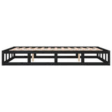 Bed Frame without Mattress Black 137x187 cm Double Solid Wood - Close-Up Angle