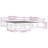 Bed Frame without Mattress Black 137x187 cm Double Solid Wood - Extra Image