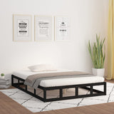 Bed Frame without Mattress Black 137x187 cm Double Solid Wood
