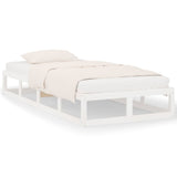 Bed Frame without Mattress White 90x190 cm Solid Wood - Front View