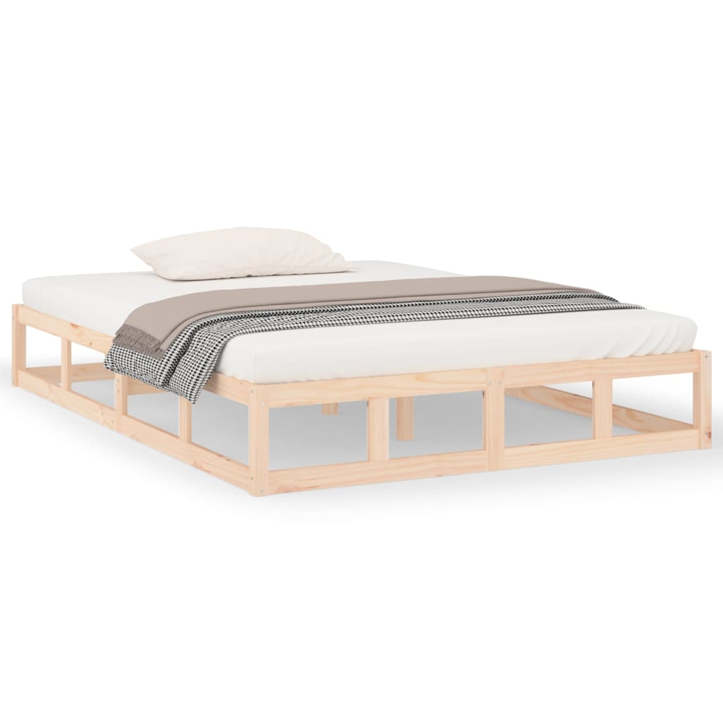 Bed Frame without Mattress 135x190 cm Solid Wood