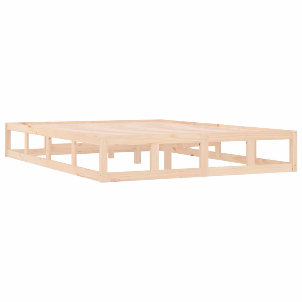 Bed Frame without Mattress 135x190 cm Solid Wood