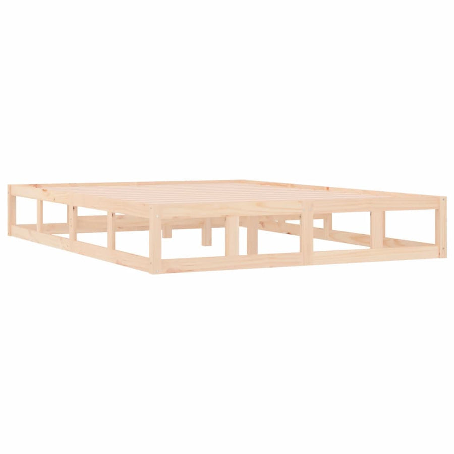 Bed Frame without Mattress 135x190 cm Solid Wood