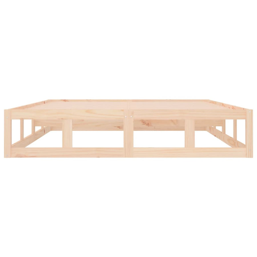 Bed Frame without Mattress 135x190 cm Solid Wood