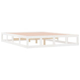 Bed Frame without Mattress White 135x190 cm Solid Wood