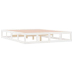 Bed Frame without Mattress White 135x190 cm Double Solid Wood