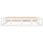 Bed Frame without Mattress White 135x190 cm Double Solid Wood