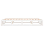 Bed Frame without Mattress White 135x190 cm Double Solid Wood