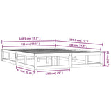 Bed Frame without Mattress White 135x190 cm Solid Wood - Extra Image