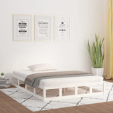 Bed Frame without Mattress White 135x190 cm Solid Wood