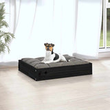 Dog Bed Black 51.5x44x9 cm Solid Wood Pine - 45-Degree Angle
