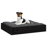 Dog Bed Black 51.5x44x9 cm Solid Wood Pine - Rear View