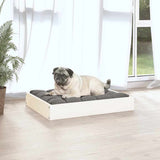 Dog Bed White 61.5x49x9 cm Solid Wood Pine - Side View