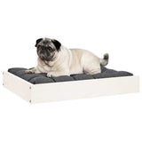 Dog Bed White 61.5x49x9 cm Solid Wood Pine - Rear View