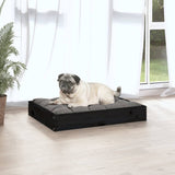 Dog Bed Black 61.5x49x9 cm Solid Wood Pine - 45-Degree Angle