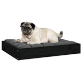 Dog Bed Black 61.5x49x9 cm Solid Wood Pine - Rear View