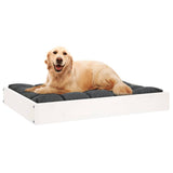 Dog Bed White 71.5x54x9 cm Solid Wood Pine - Rear View