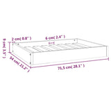 Dog Bed White 71.5x54x9 cm Solid Wood Pine - Low Angle
