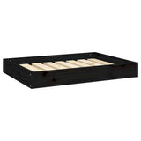 Dog Bed Black 71.5x54x9 cm Solid Wood Pine - Front View