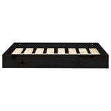 Dog Bed Black 71.5x54x9 cm Solid Wood Pine - Side View