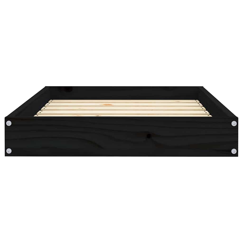 Dog Bed Black 71.5x54x9 cm Solid Wood Pine