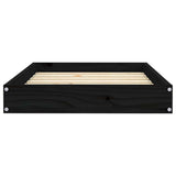 Dog Bed Black 71.5x54x9 cm Solid Wood Pine