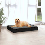 Dog Bed Black 71.5x54x9 cm Solid Wood Pine - 45-Degree Angle